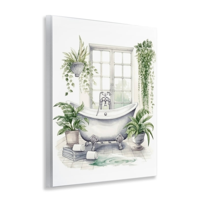 Plaque murale pour baignoire et fenêtre «Lush Greenery», par Lettred and Lined