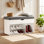 Banc de rangement pour chaussures 7 paires avec coussin, banc de rangement pour chaussures 37 po avec rangement caché