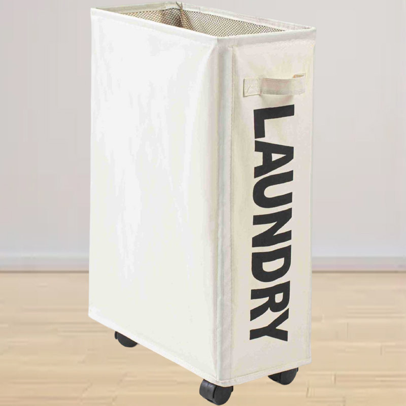 Edelmira Fabric Laundry Basket with Handles, Beige