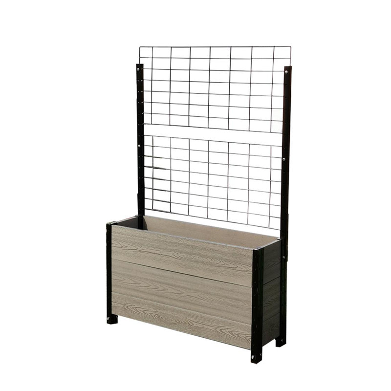 Jardin vertical à pieds avec treillis, H 57 po x l 36 po x P 12 po, Gris/noir