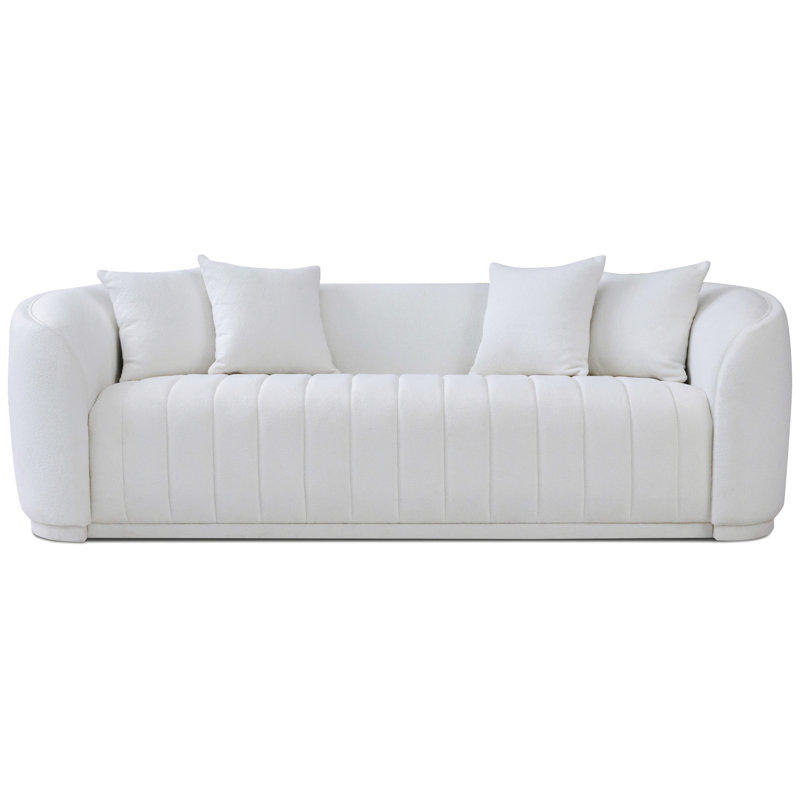 Canapé à accoudoirs arrondis 92,51 po Axal, Boucle blanc