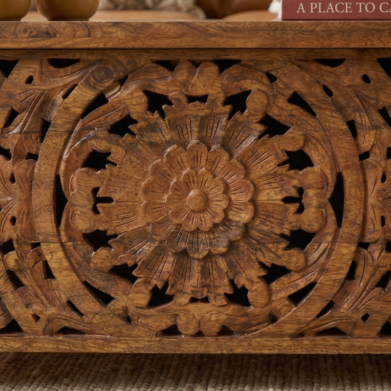 Solid Wood Lift Top Coffee Table with Storage