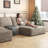 Cloud sectional with l-shape chaise, modern deep seat design in black corduroy, no assembly required-1962881563-1962881541-1962881540