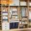 Organisateurs de placard empilables à 7 niveaux et tablettes de rangement, système d'organisation de tablettes de placard pliable, bacs de rangement empilables pour système d'organisation de placard, blanc-928189928