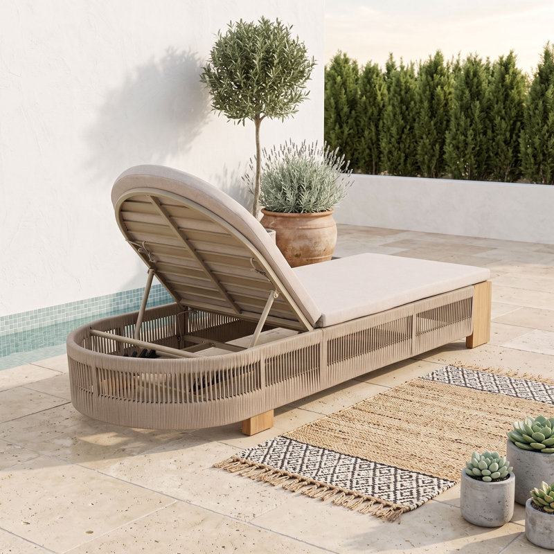 Chaise longue d'extérieur simple avec dossier réglable