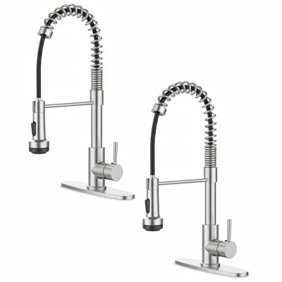 Commercial Spring Pull Down Kitchen Faucet(Set of 2)
