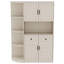 Ensemble d'armoire de rangement modulaire en L pour hall d'entrée avec 4 crochets, étagères et organisateur de tiroir rabattable pour le couloir-1723348508