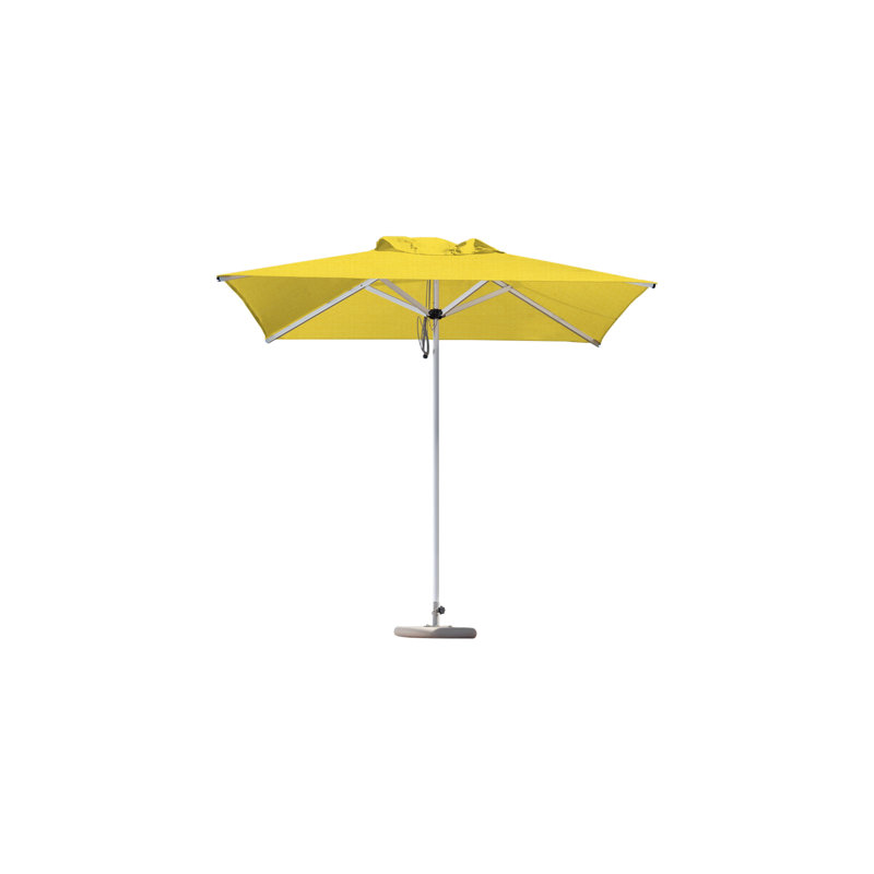 Mistral Square Market Umbrella, CBS + 2" Galvanized Tube, Lemon, 6'6"