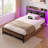 Bed Frame with Headboard, Upholstered Platform Bed with 4 Drawers, Charging Station&LED Lights-1982295135-1982295132