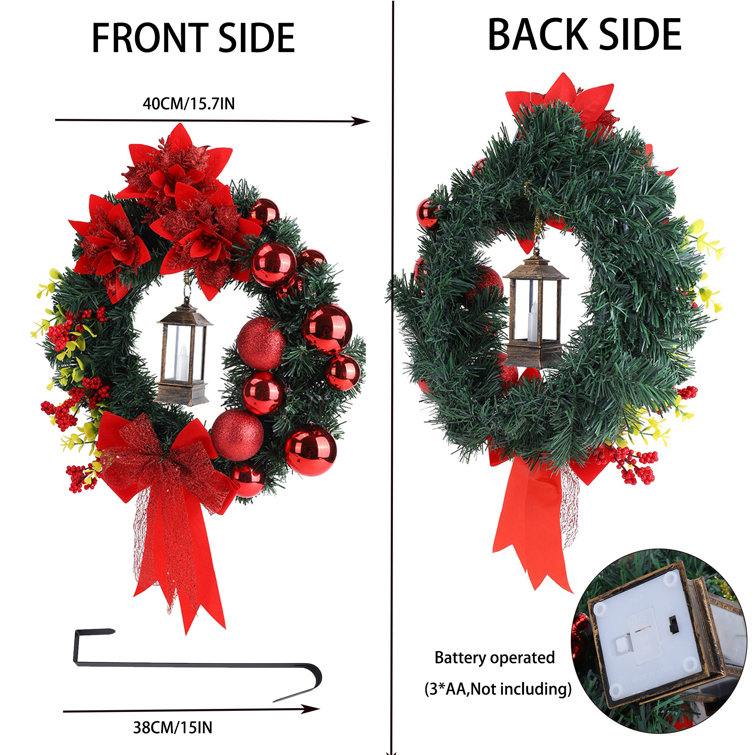 The Holiday Aisle® Handcrafted Faux Lighted Berry 15.7'' Wreath Wayfair