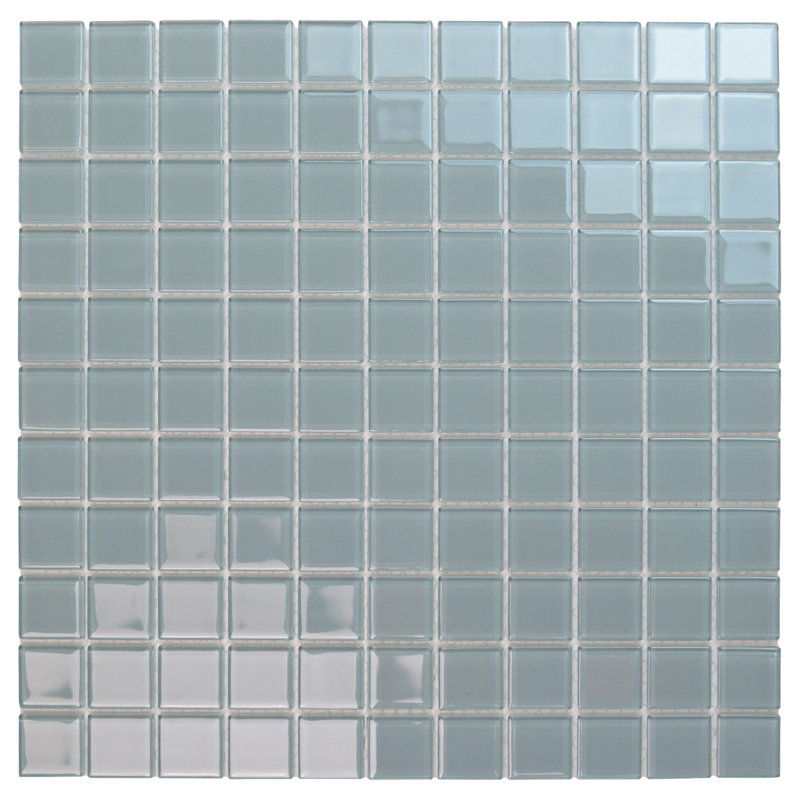 Carreau de mosaïque en verre poli 1 po x 1 po, Gris chic