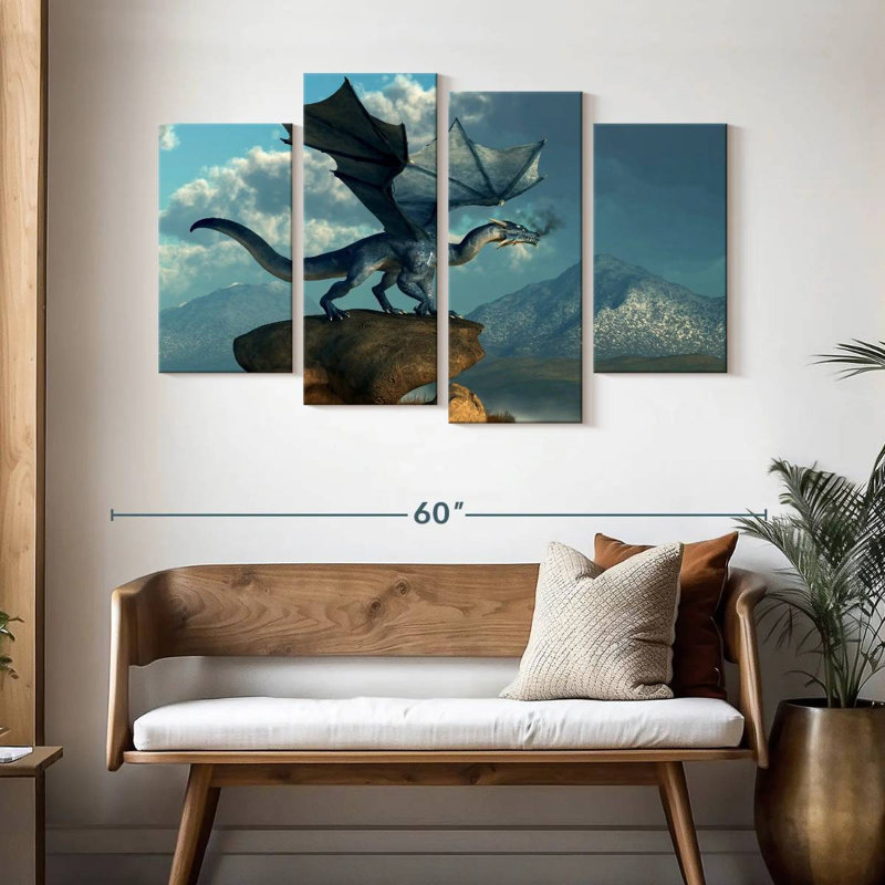 Kelan Blue Dragon, 32" H x 52" W