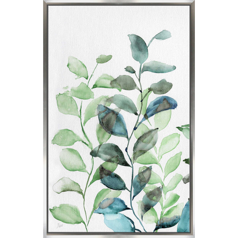 Cascade par Nan - peinture sur toile à cadre flottant, H 33,5 po x l 21,5 po