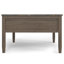 Table basse à plateau relevable en bois massif avec rangement caché et 2 tiroirs de rangement Ela
