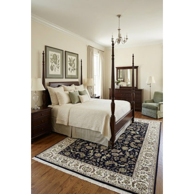 Blue Traditional 6X9 Indo-Nain Oriental Area Rug
