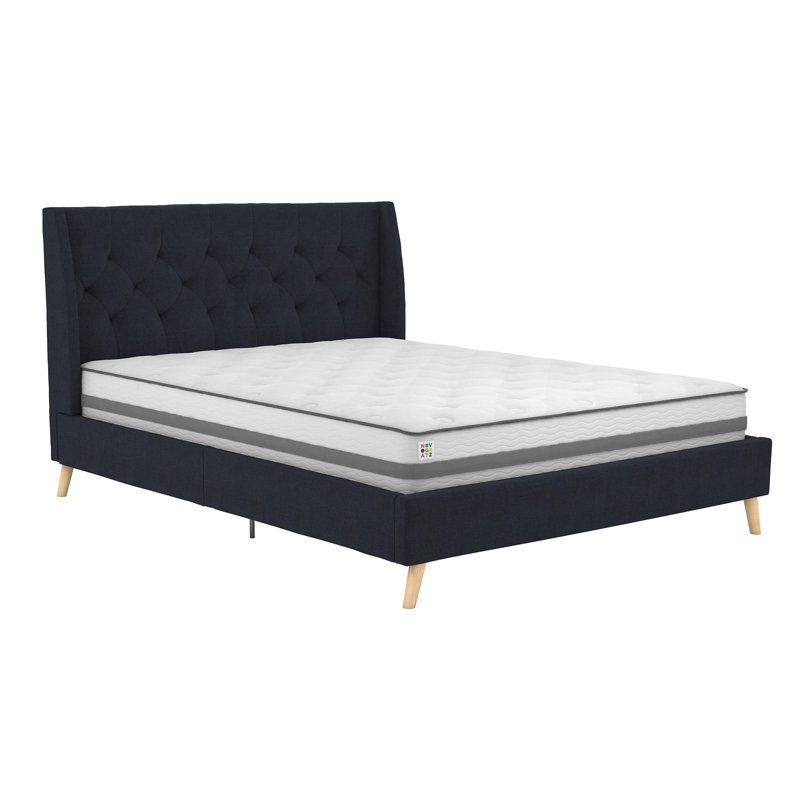 Her Majesty Upholstered Platform Bed, Blue, Kingsize (5')
