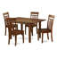 Ensemble de table de salle à manger 7 pièces composé d'une table rectangulaire avec rallonge papillon et 6 chaises de salle à manger, acajou-850911299-903919124