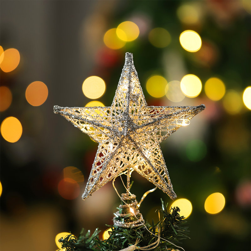 Metal Other Lighted Tree Topper, Silver, 23cm H x 20cm W x 20cm D
