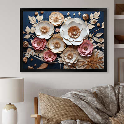 Orchidée rose et bleue - Art mural floral abstrait