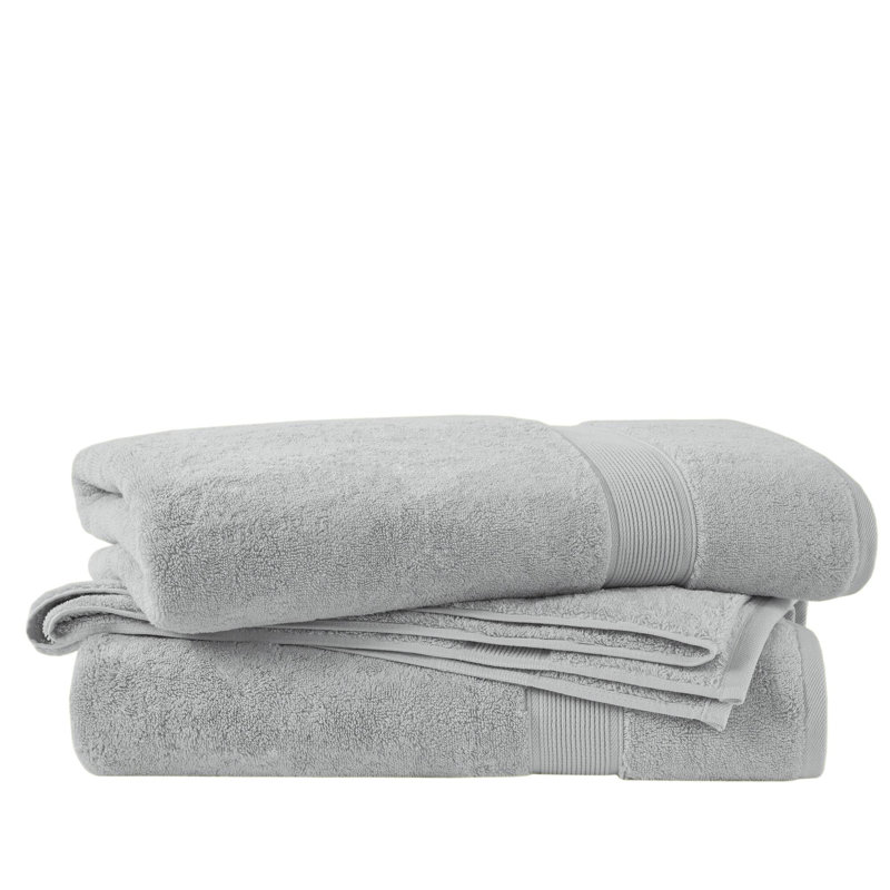800GSM 100% Cotton Bath Sheet 2 Piece Set, Silver