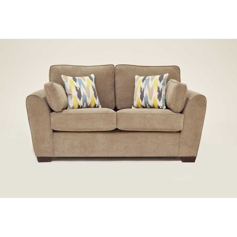 Bulma 2 Seater Sofa Bed, Brown Polyester Blend