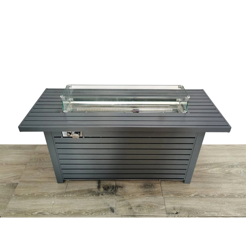 Outdoor 42" Fire Pit Table With 24" Gas Feature, 50000 High Heat Output, Rust - Steel Build, Hidden Propane Compartment, Push Button Flame Adjustment, Or Natural Gas, Lava Rock Filler, Lid And Cover