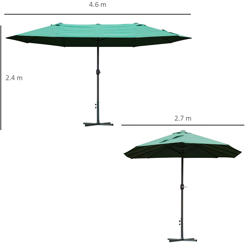 Cristina 460cm Market Parasol, Green