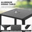 Outdoor Aluminum Dining Table Square Table with Powder-Coated Finish, Open-Slatted Tabletop and 2.4’’ Umbrella Hole, Garden Patio Table for 4 People, Black-120382292