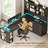 Farmhouse L Shaped Office Desk With Drawers-899196450