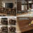 Large Record Player Stand with Vinyl Storage Holds 500 Albums, Mid Century Turntable Console Table with Bookshelf and Media Storage for Living Room Stereo-130418154