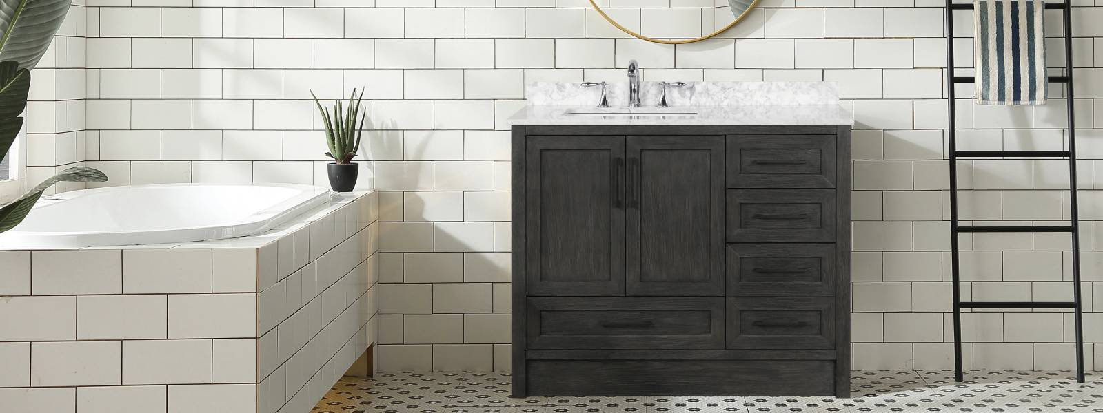 Ari Kitchen & Bath Sally 30 Bathroom Vanity Ash Brown Finish