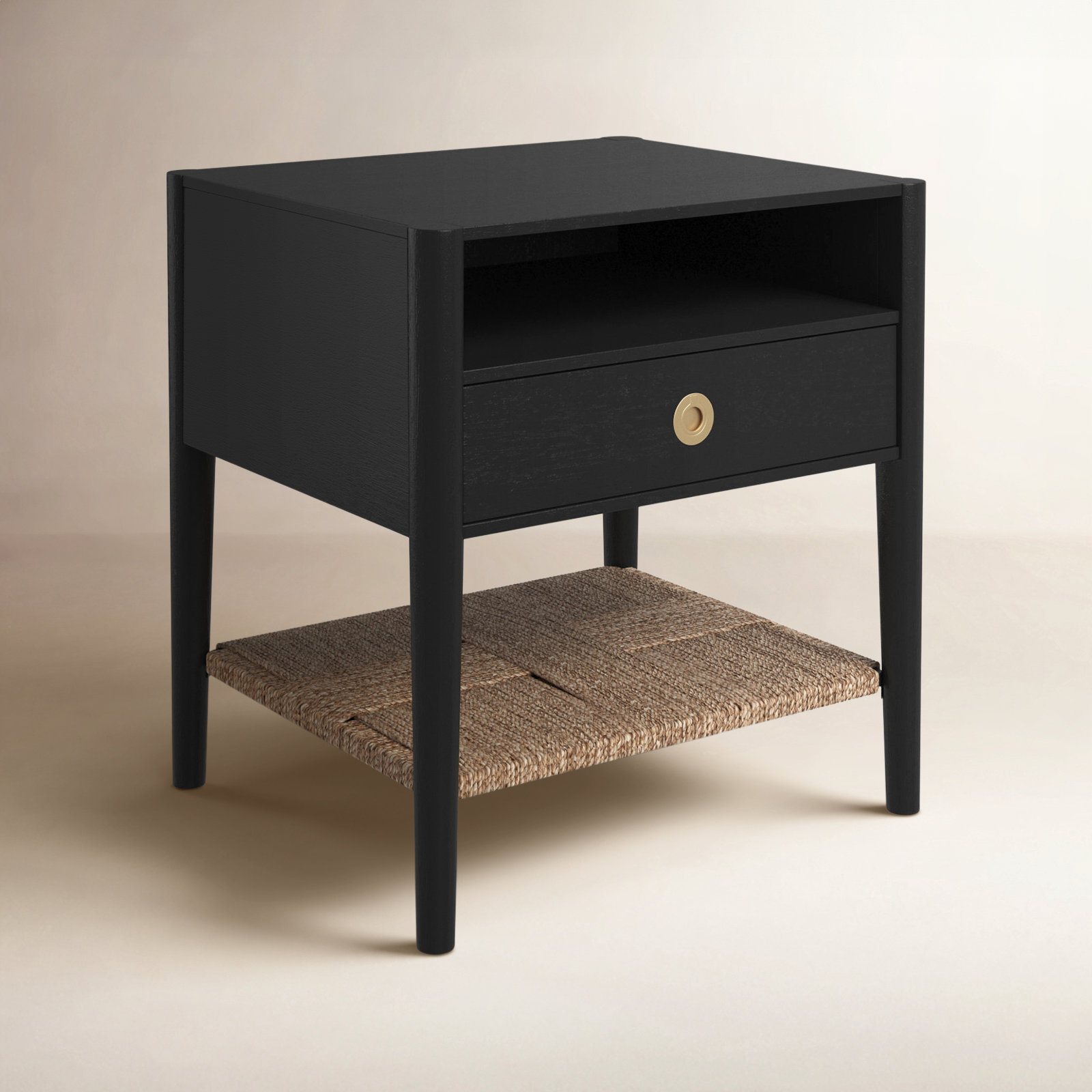 Madeline 1 - Drawer Nightstand, Black