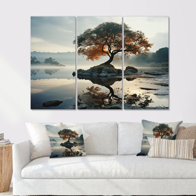 «Lake Tree Tranquility - Lakes Lakehouse», ensemble d'art mural