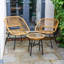 Capri Rattan 2 Seater Wicker Table and Chairs Bistro Set-119758392