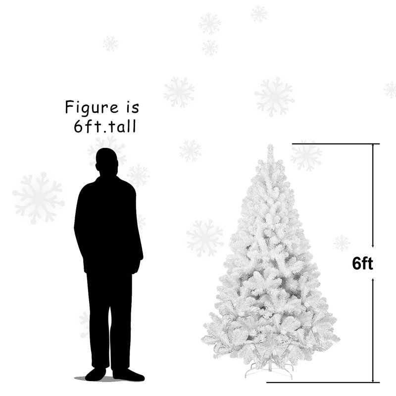 Arbre de Noël 6 pi avec fil mémoire, arbre en PVC artificiel à charnière 760 pointes, arbre de Noël de Noël facile à assembler pour la décoration intérieure (ornements non inclus)
