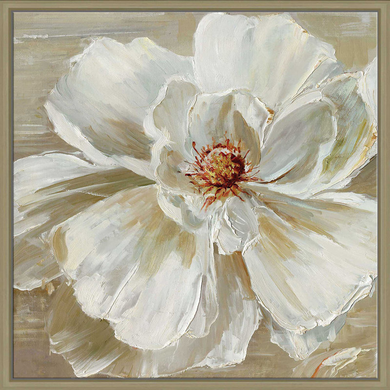 «Bloomin 'Beauty I» par Sally Swatland, Cadre flottant champagne, H 31,5 po x l 31,5 po x P 2 po