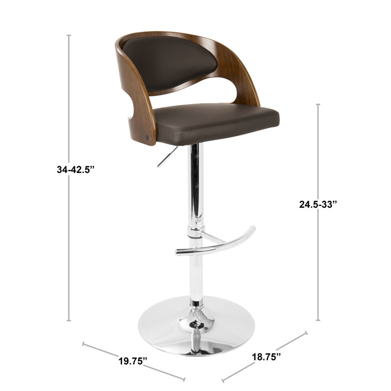 Betuel Swivel Upholstered Adjustable Height Counter Stool with Metal Frame