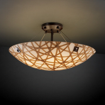 Amany Faux Porcelain Resin Flush Mount, Dark Bronze