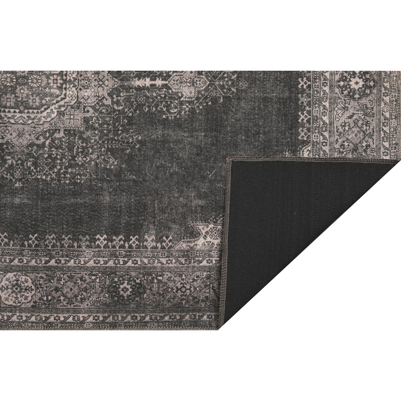 Keltner Oriental Machine Woven Cotton/Polyester Area Rug in Gray, Rectangle 8'4" x 11'6"
