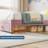 Twin Upholstered Platform Bed Frame with Storage Drawer, Wavy Velvet Headboard-968661845