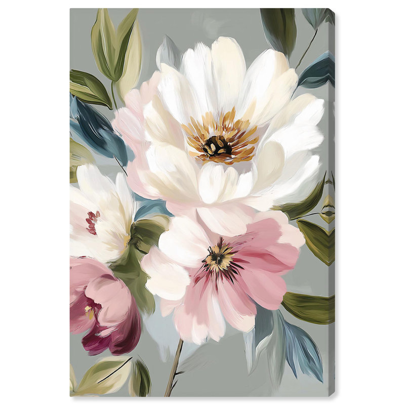 «Botanical Daydream I», art floral de luxe par Art Remedy, H 15 po x l 10 po, Toile tendue