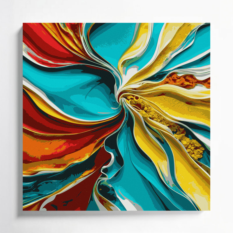 «Watercolor Abstract 74», art mural sur toile brune, H 12 po x l 12 po