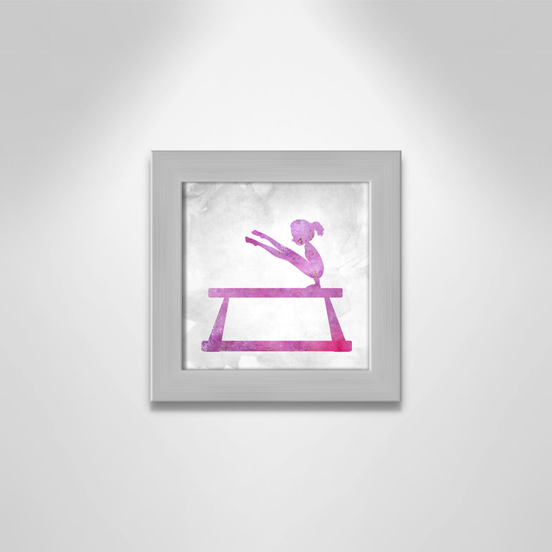 Gymnastique 3, impression sur papier, H 10 po x l 10 po x P 0,63 po, Encadrement argent brossé