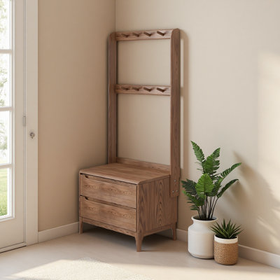 Simple Multi-Functional Oak Solid Wood Hall Trees
