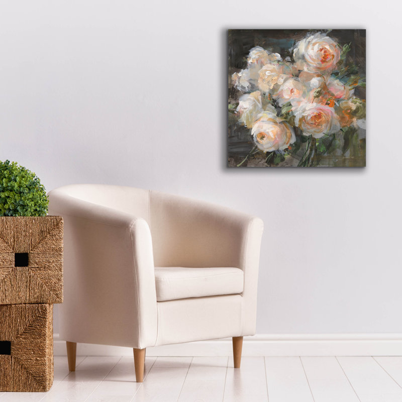 «Braderie Roses» par Danhui Nai, art mural sur toile, H 26 po x l 26 po