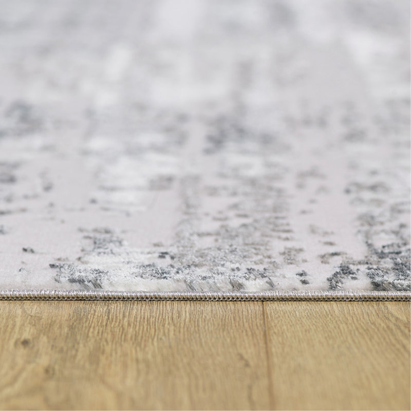 Tapis tissé argenté Manhattan, Rectangle 5 pi 3 po x 7 pi 11 po