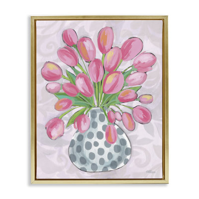Art mural rond sur toile flottante encadrée dorée par Cat Thurman Designs