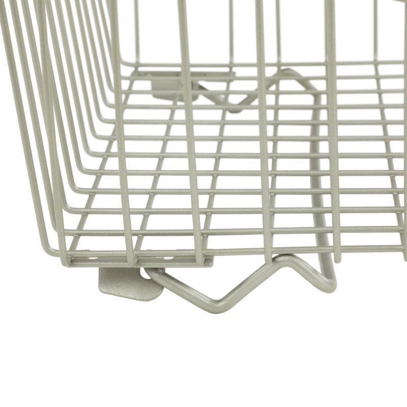 Panier en métal empilable Albie, Nickel satiné, H 10,75 po x l 12,75 po x P 11 po