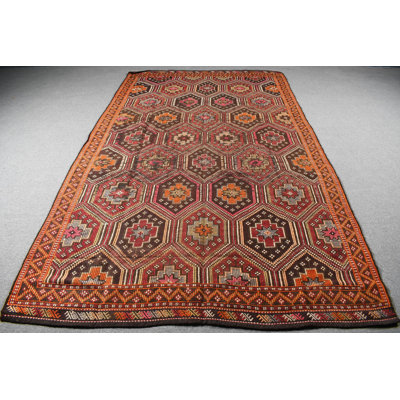 Vintage Hand-Knotted Turkish Kilim Rug in Brown for Exquisite Living Room Decor