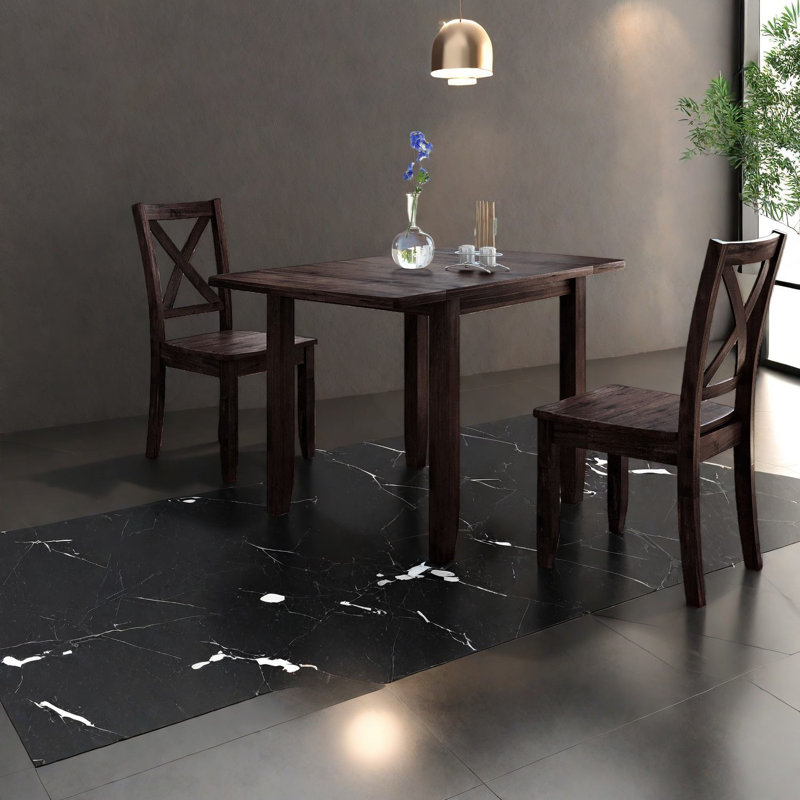 Ensemble de table de salle à manger extensible espresso avec rangement pour petits espaces